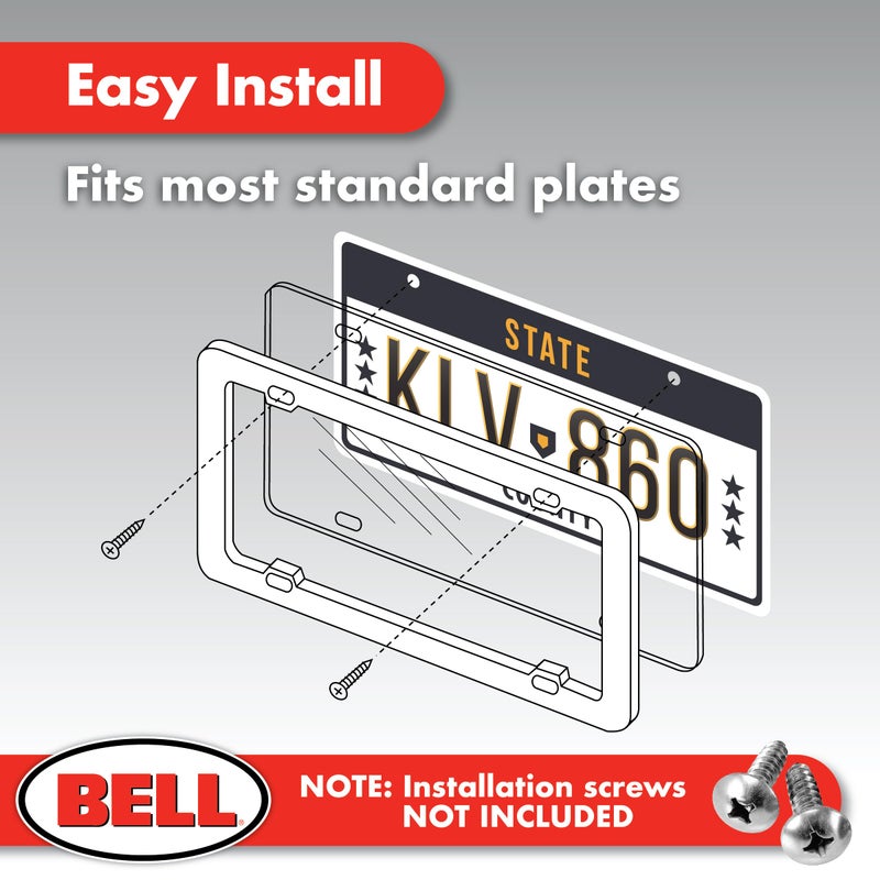 Bell Automotive 22-1-45601-8 Universal License Plate Frame with Clear Cover, Black, 12 x 6 inches - Image 2